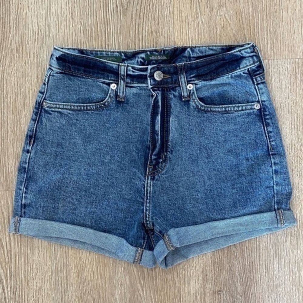Wild Fable Jeans Highest Rise Shorts Acid Wash Cuffed Denim 6 28